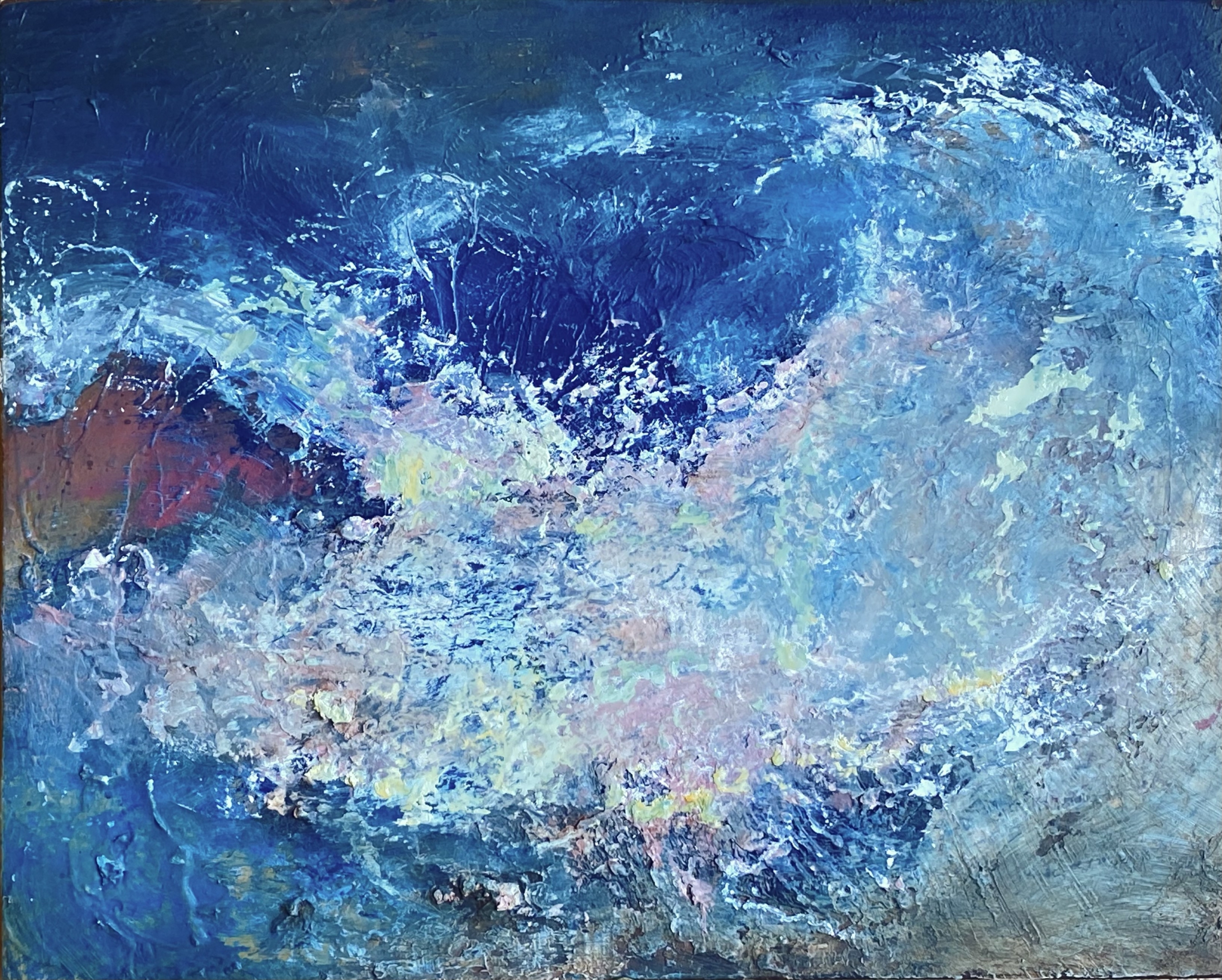 The Great Wave“ , oil on plywood, 30×24 cm, 2023 The Great Wave“ , oil on plywood, 30x24 cm, 2023