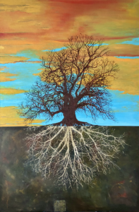 „The Silent Witness“ oil on canvas, 150x100cm, 2025